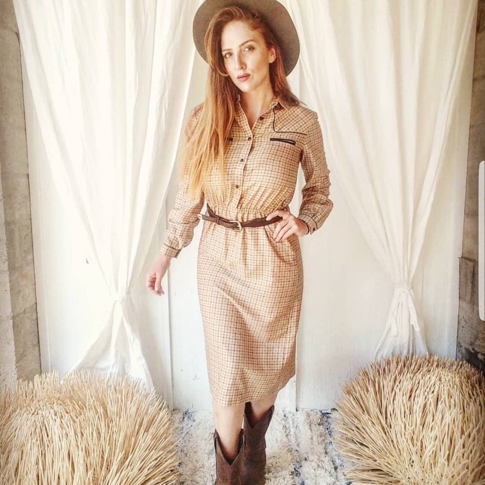 Vintage Western Collared Dress!🤠